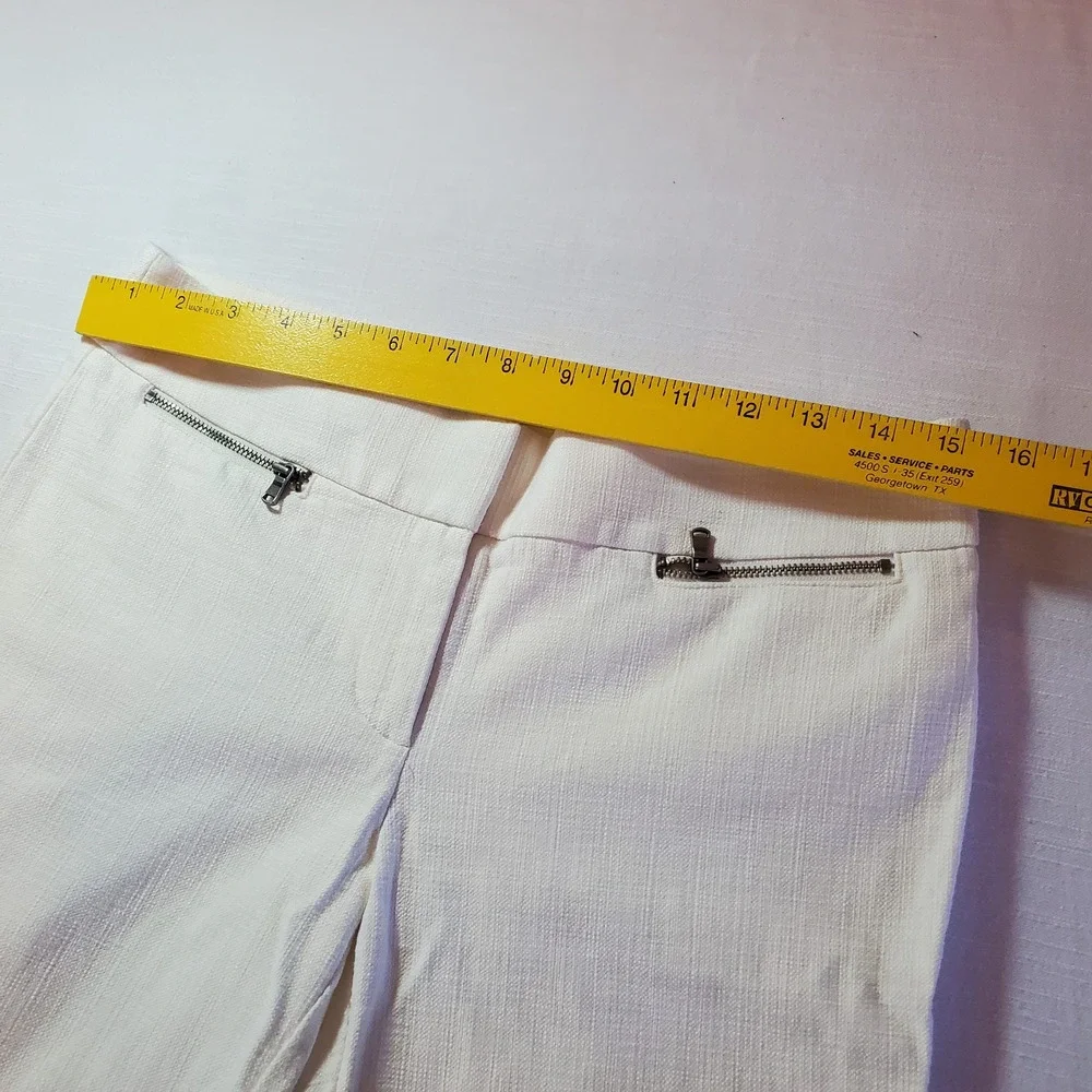 Ann Taylor LOFT Womens Size 2P Marisa Cropped Pants Off White Cream Stretch